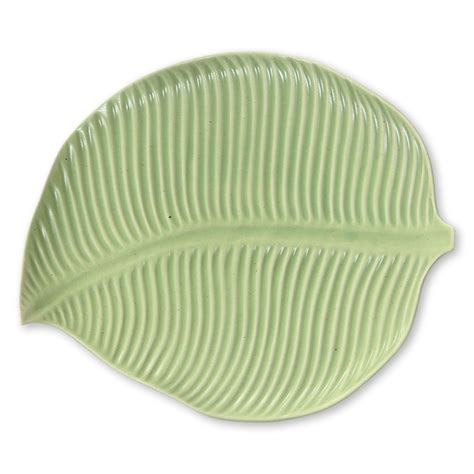 UNICEF Market Light Green Banana Serving Plate By Balinese Fair Trade