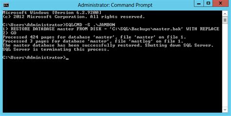 How To Recover The Master Database In Sql 2012