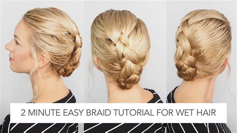 2 Min Easy Braid Tutorial For Wet Hair Youtube