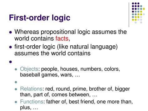 First Order Logic Representation