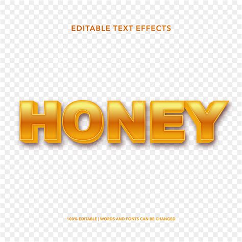 Editable Text Effect Vector PNG Images Honey Editable Text Effect