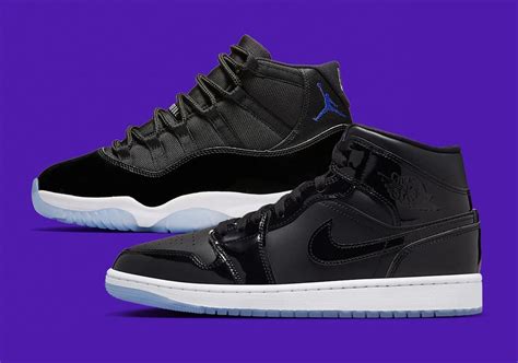 Air Jordan 1 Mid Space Jam 黑藍 怪物奇兵 漆皮 冰底 致敬11代 經典配色 A