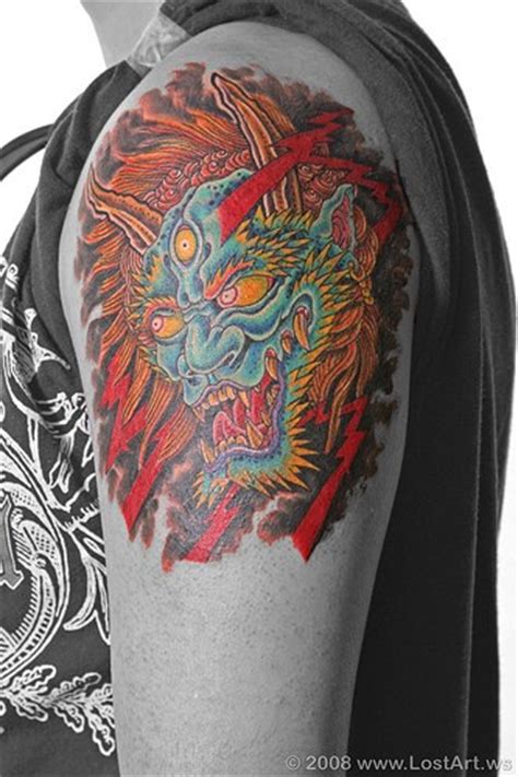 Horned japanese demon tattoo - Tattooimages.biz