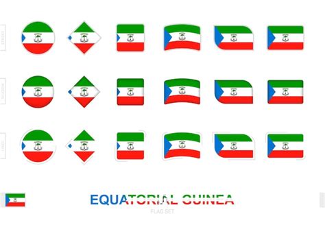 Premium Vector Equatorial Guinea Flag Set Simple Flags Of Equatorial