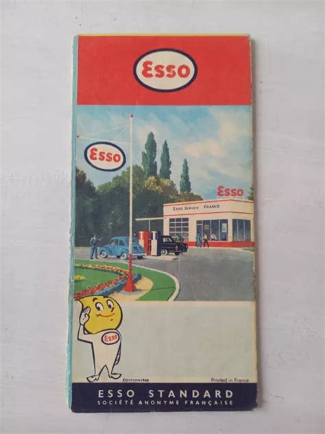 CARTE ESSO STANDARD France routière Ancien Goutte Huile Monsieur Garage