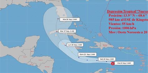 Alertas Depresión tropical número nueve se forma en el Caribe 5