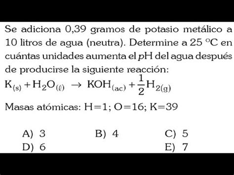 Acidos Y Bases Ejercicio Resuelto De Ph Youtube