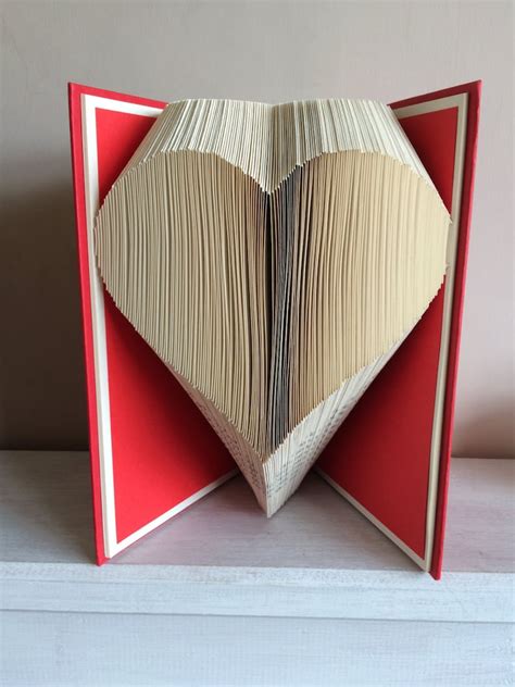 Heart Book Folding Pattern Heart Folded Book Art Etsy UK