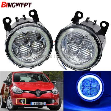 2x Super Bright Angel Eyes White Blue Led Fog Light For Renault Clio Iv