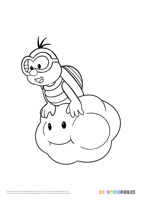 Lakitu Coloring Page Coloring Pages