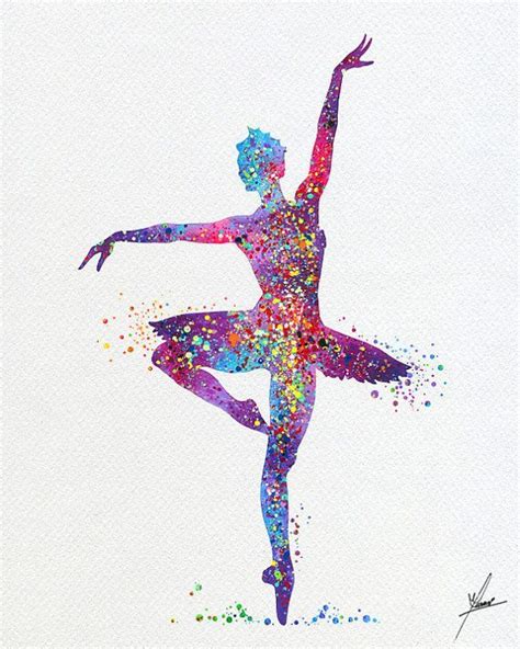 Ballerina Ballet Illustrations à Laquarelle Art Print Wall Art Poster