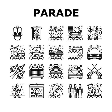 Parade Celebration Festival Event Icons Set Vector 10247540 Vector Art