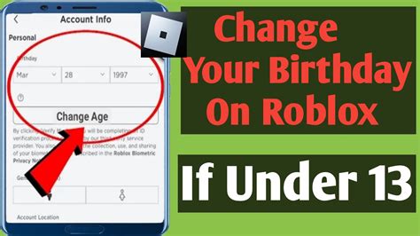 How To CHANGE Your AGE IF UNDER 13 On Roblox 2024 Change Birthday