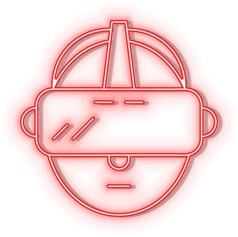 Retro Style Red Neon Vector Icon Vr Hat Man Red Neon Icon 22607287