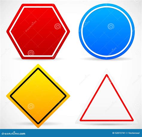 Road Sign Shapes. Circle, Square, Triangle, Hexagon Road Signs Stock ...