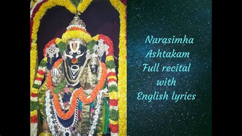 Narasimha Ashtakam Full Recital With English Lyrics Youtube