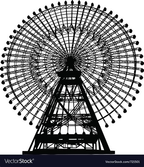 Ferris wheel silhouette Royalty Free Vector Image