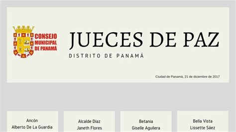 Consejo Municipal publica lista de los Jueces de Paz del distrito de Panamá