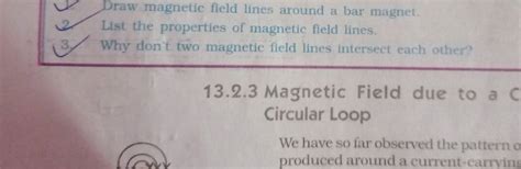 1 Draw Magnetic Field Lines Around A Bar Magnet 2 List The Properties