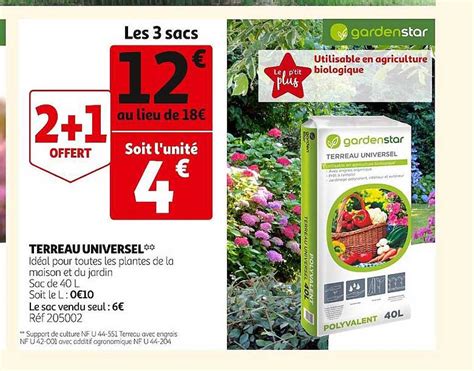 Promo Terreau Universel Garden Stsar Chez Auchan ICatalogue Fr