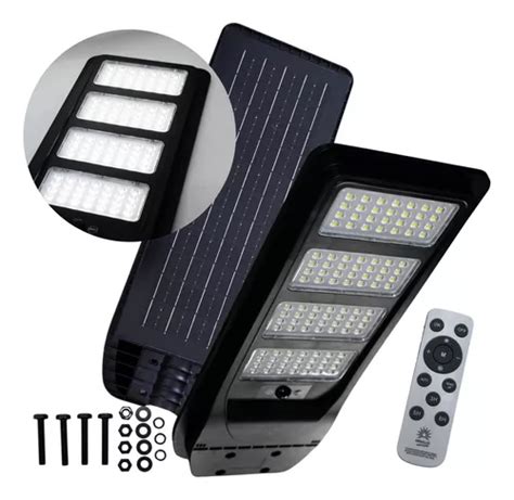 Suburbana Led 200w 1800w Con Control Remoto Y Panel Solar Color Negro