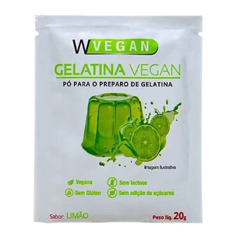 Gelatina Vegana em pó Sabor Limão WVEGAN 20g Paiol Produtos Naturais