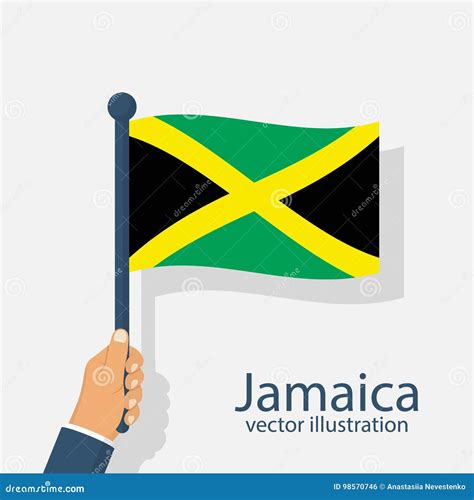 Bandeira De Jamaica Que Guarda O Homem Disponivel Ilustração do Vetor