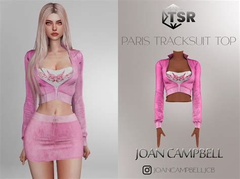 Joan Campbell Beauty S Paris Tracksuit TOP Sims 4 Sims 4 Clothing Sims