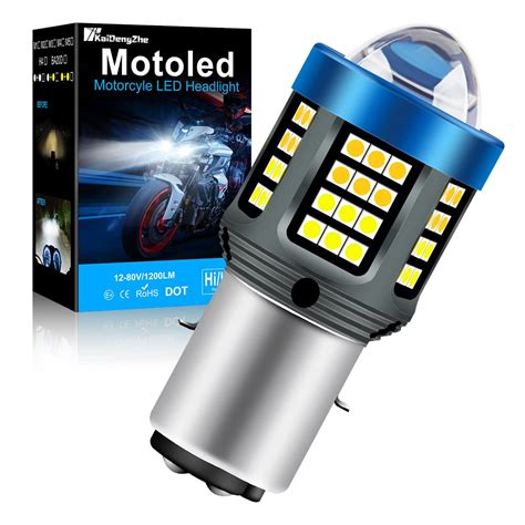 Kaidengzhe H Led Motorcycle Headlight Bulb New Upgraded Ba D