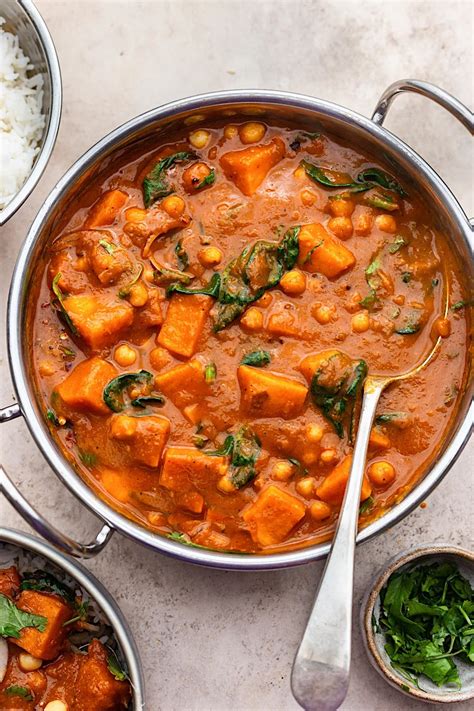 Sweet Potato Chickpea And Spinach Curry Cupful Of Kale