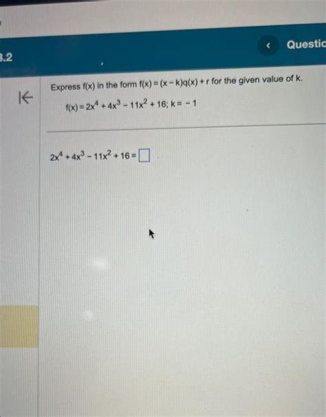 Solved Express Fx In The Form Fxx−kqxr For The