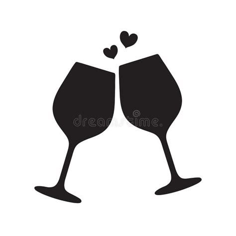 Two Glasses Of Wine Cheers With Wineglasses Clink Glasses Icon