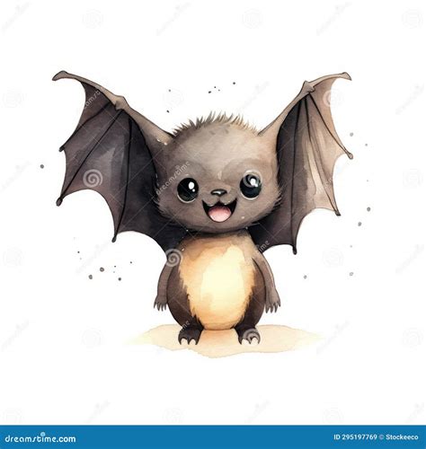 Illustration D Aquarelle De Charme D Une Mignonne Chauve Souris Aux