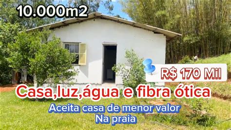 Chácara 10 000m2 casa luz água e internet Aceita casa de menor