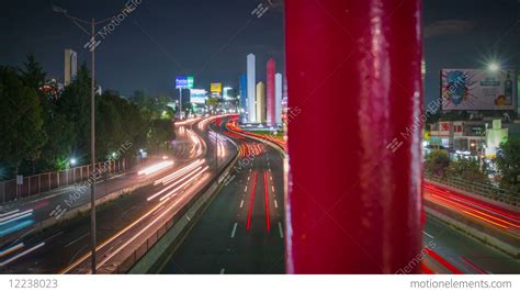 Stunning Night View Of A Huge Highway Mexico City Stock video footage | 12238023