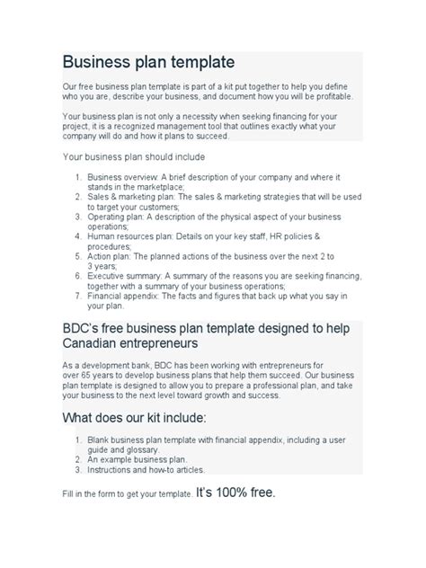 Business Plan Template | PDF