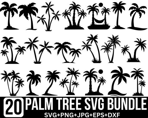 Palm Tree SVG Bundle, Tree Svg, Palm Tree Wall Art, Palm Tree PNG ...