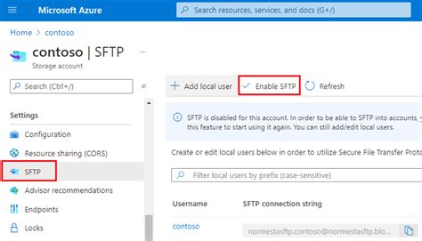 Azure Blob Storage での Sftp サポートを有効または無効にする Azure Storage Microsoft