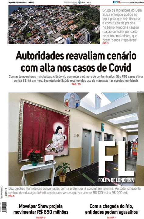 Capa Folha Londrina Edição Terça17 De Maio De 2022