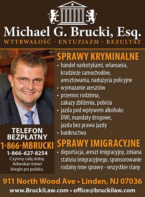 Brucki G Michael Esq Adwokat Aresztowania Linden Nj Katalog