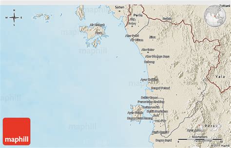 Shaded Relief 3d Map Of Kedah