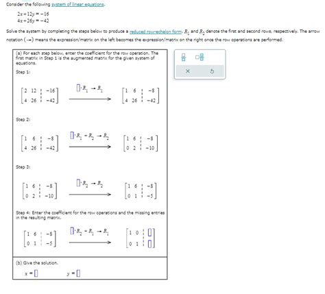 Solved Consider The Following System Of Linear Equations Chegg