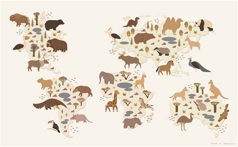 World Animal Map | Children's map illustrations on Behance