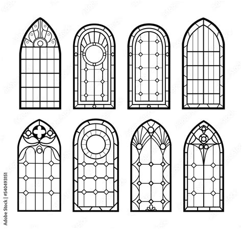 Arched Church Windows Template