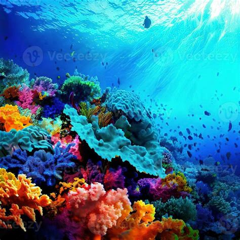 Great Barrier Reef Under Water World Fish Under Sea Grass Coral Reefs