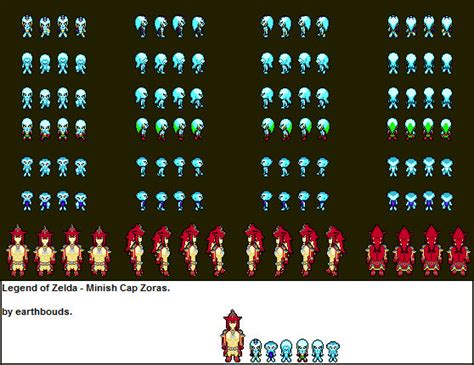 Legend Of Zelda Minish Cap Zoras Sprites By Earthbouds On Deviantart