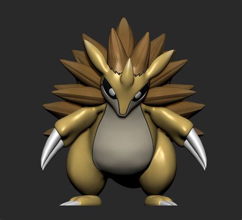 Stl File Pokemon Sandshrew And Sandslash With Poses D Printable