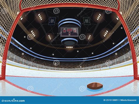 Ice Hockey Rink Arena Ready For Game Vector Illustration Stock Vector