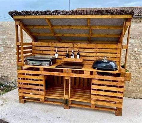 30 Diy Wood Pallet Outdoor Kitchen Ideas Wood Pallet Creations