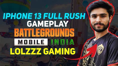 IPHONE 13 BGMI FULL RUSH GAMEPLAY WITH LoLzZzGaming IPHONE 13 PUBG